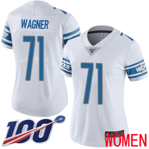 Detroit Lions Limited White Women Ricky Wagner Road Jersey NFL Football #71 100th Season Vapor Untouchable->women nfl jersey->Women Jersey
